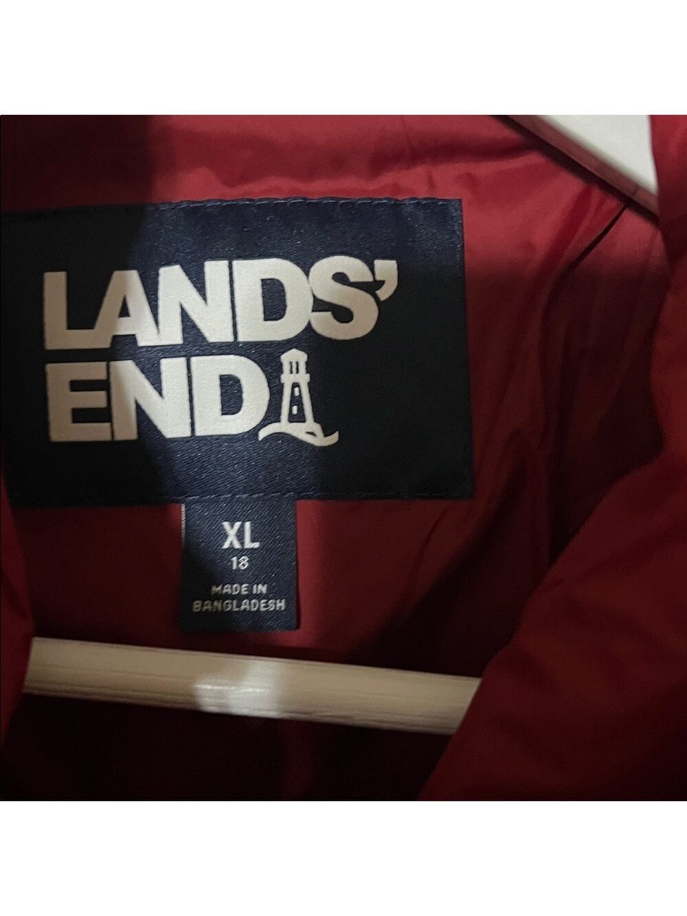 Lands' End Women's Burgundy Hooded Jacket. XL (18). Like new - Picture 2 of 11